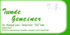 tunde gemeiner business card